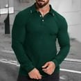 thumbnail image 2 of XIYON Mens Long Sleeve Polo Shirts New Men's Shirt Slim Color Block Lapel Men's Shirts Casual Fashion Slim Fit Golf Shirts Classic Shirts For Men, 2 of 7