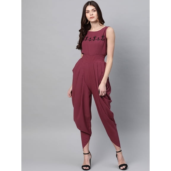 Zima Leto Women's Embroidered Cowl Jumpsuit
