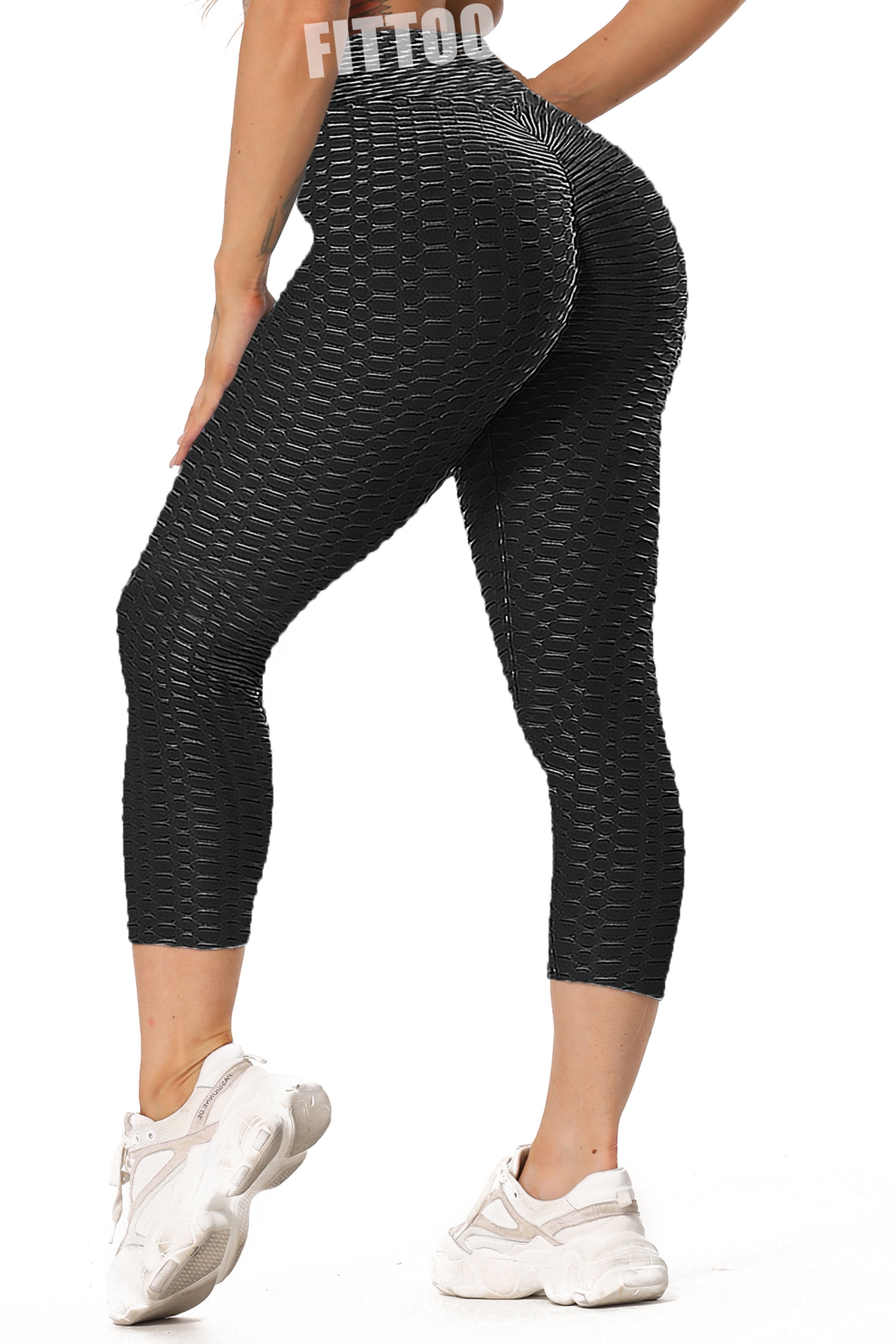 High Waist Tummy Control Stretchy Workout Leggings Textured Booty Tights Butt Lifting Yoga Pants for Women