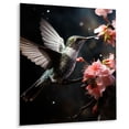 thumbnail image 2 of Designart "Vibrant Hummingbird Grey Coral Elegance II" Animals Hummingbird Metal Wall Decor, 2 of 5