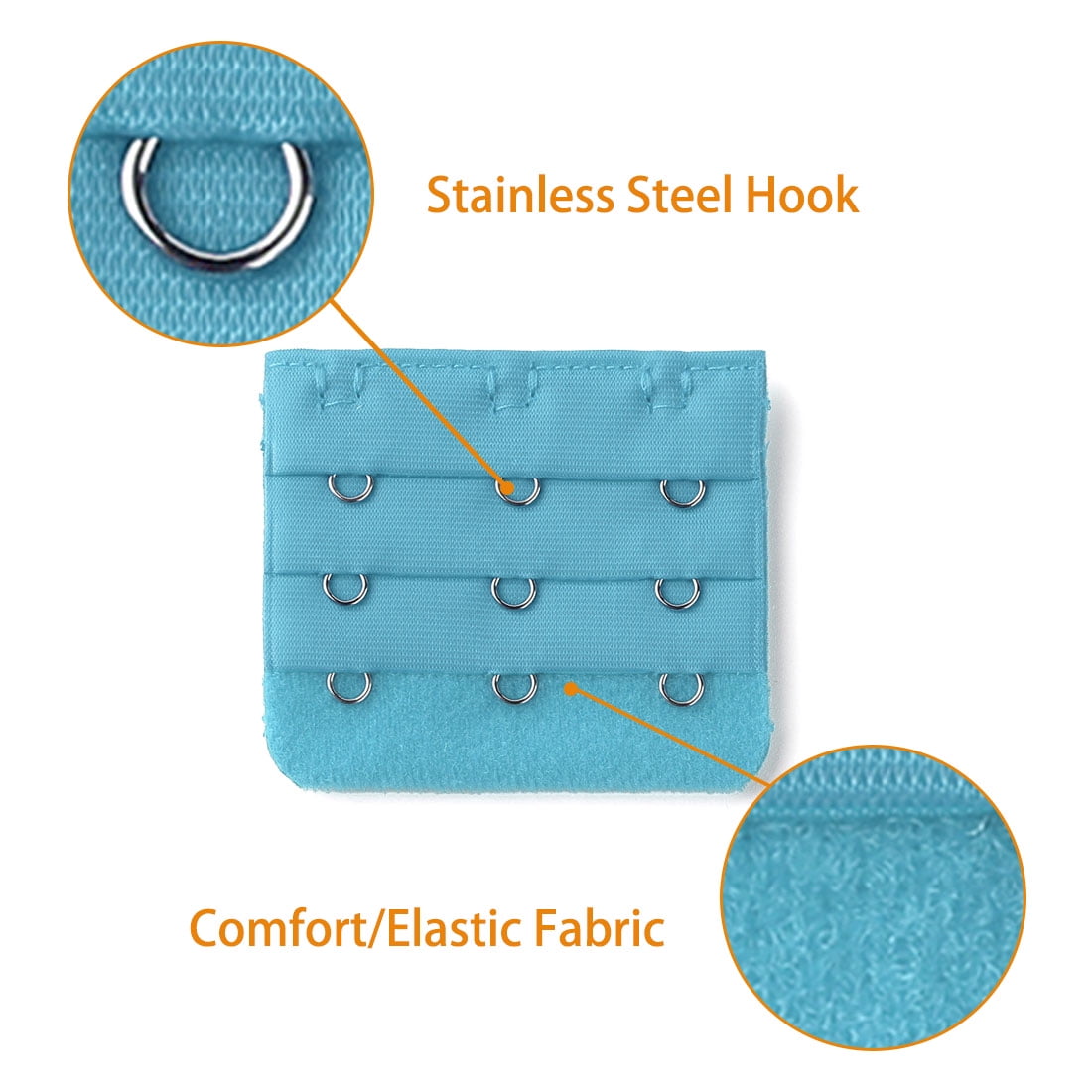 Unique Bargains Women's Bra Extender Strap Extension Buckle 3 Hooks 3 Rows