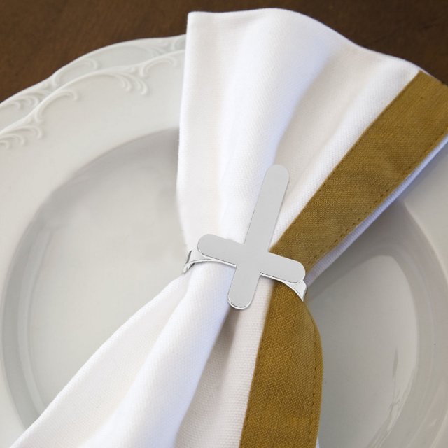 unbranded 4Ud Para Servilletas En Plata Con Cruzado Para Y Bodas