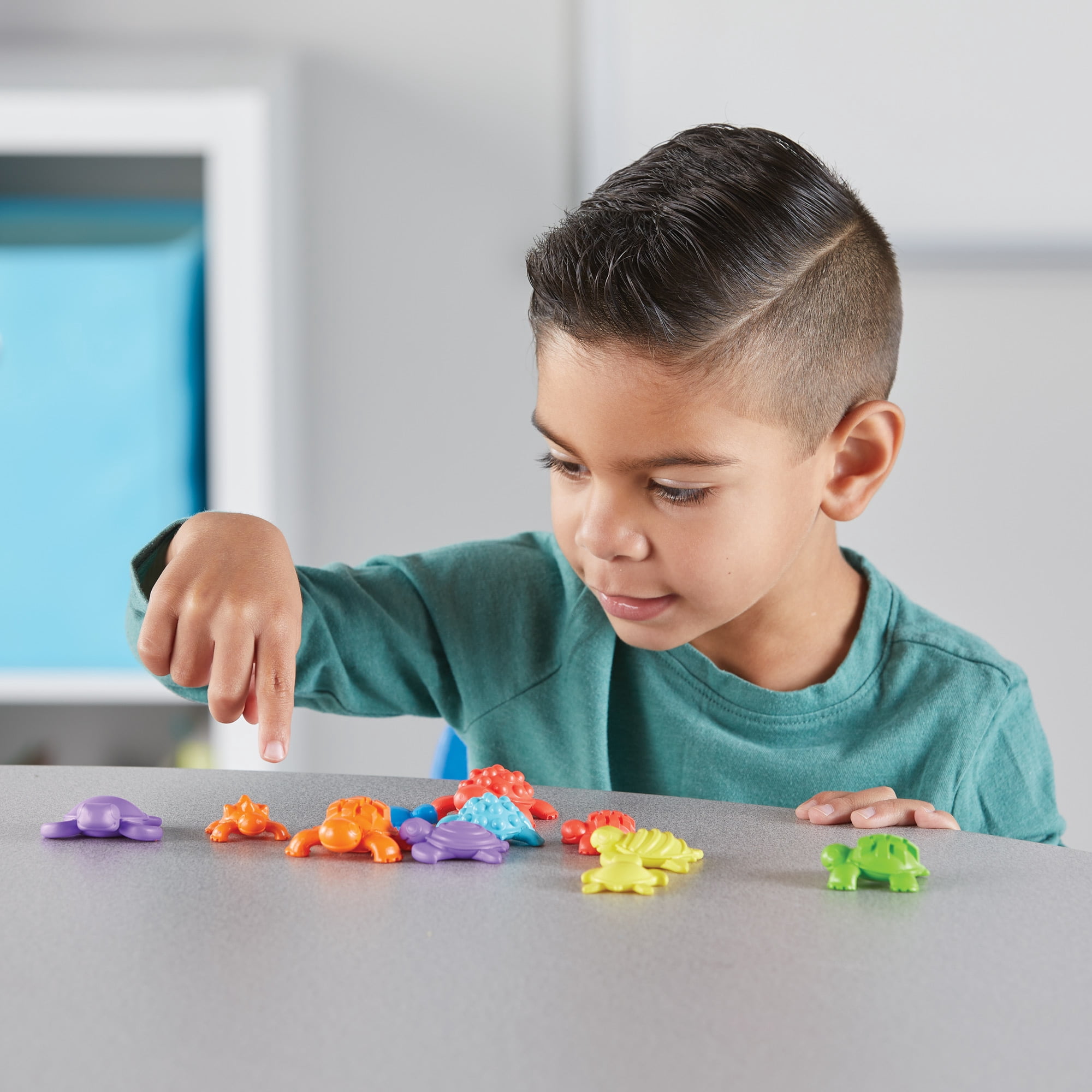 hand2mind Tactile Turtles Math Activity Set, Math Counters for Kids, Color Sorting Toys, Sensory Turtle Game