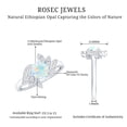thumbnail image 5 of Rosec Jewels Natural Ethiopian Opal Ring with Diamond for Women, Nature Inspired Ring, 14K White Gold, US 5.00, 5 of 9