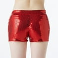 thumbnail image 4 of DuoJiaJ Women's Sequin Jazz Dance Performance Clothing Fashionable Hop Street Dance Nightclub Performance Sequin Shorts Women Shorts Red L, 4 of 5