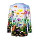 thumbnail image 4 of Camiseta suelta estampada a la moda para mujer, blusa de manga larga, cuello redondo, camisetas informales Pompotops FGAJ12443, 4 of 5
