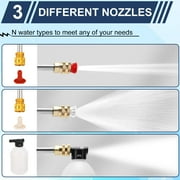 Cordless Pressure Washer, 21V 600W 350PSI Electric Power Washer with 6-in-1 Nozzles Portable 29.5FT Water Pipe Power Cleaner for Patio Cleaning Car Washing