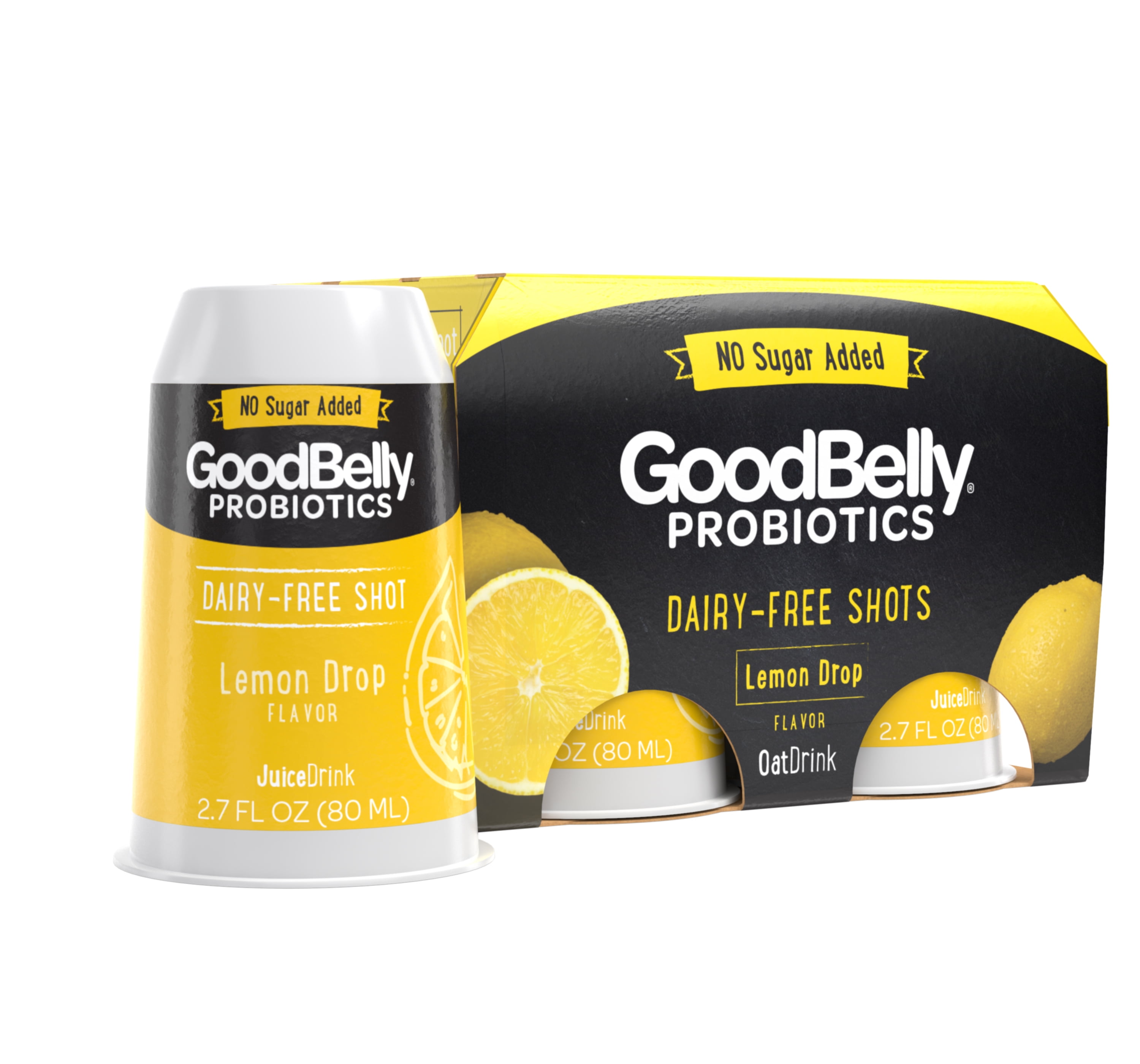 Goodbelly Straight Shot Lemon Drop Probiotics Oat Drink 2 7 Fl Oz 4 Bottles Walmart Com Walmart Com