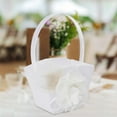 thumbnail image 5 of Elegant Wedding Flower Girl Basket, Symbol Fruit Candies Container Elegant for Graduation Bridesmaid Banquet Decoration White, 5 of 9