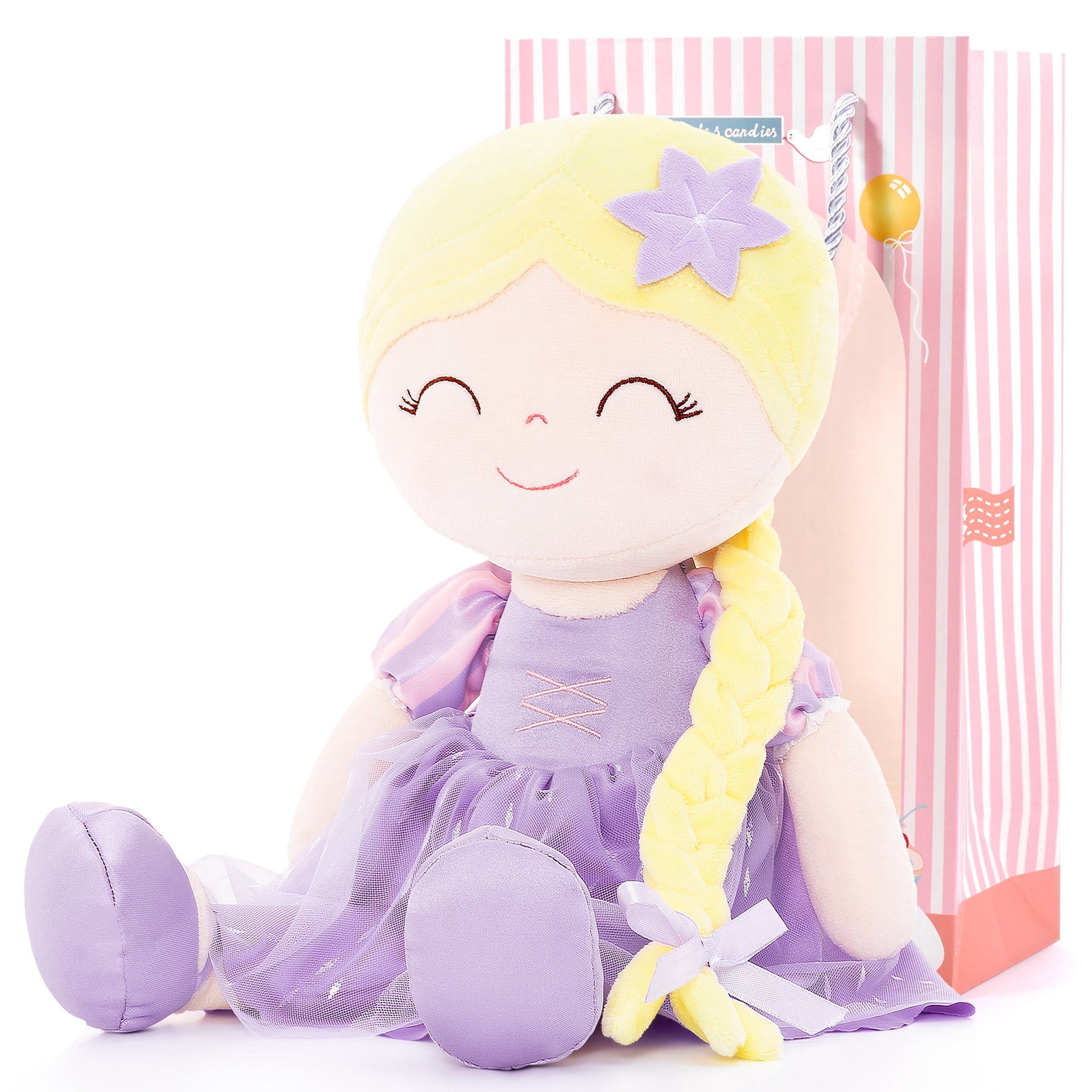 Gloveleya Girl Gifts Plush Baby Doll Princess Dolls Soft Girls Toy Rapun 16 inches