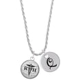 thumbnail image 1 of Delight Jewelry Silvertone Domed Black RDH Silvertone Script Initial Disc - Q - Charm Necklace, 20"+3", 1 of 4