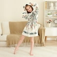 thumbnail image 3 of FORMRS Niños Bathrobe Unisex Hooded Robe Soft Plush Pajamas Sleepwear, Size 2-3T, Christmas Light, 3 of 7