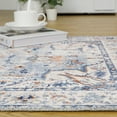 thumbnail image 2 of Garvee 9'x12' Large Area Rug Vintage Distressed Area Rug Floral Print Medallion Boho Rug Machine Washable Accent Rugs for Living Room Bedroom, Light Blue, 2 of 6