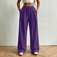 thumbnail image 3 of Ixbnca Womens Sweat Pants Comfortable Pleated Drawstring Sports Pants with Pockets Loose Elastic Waist Workout Pants, 3 of 7