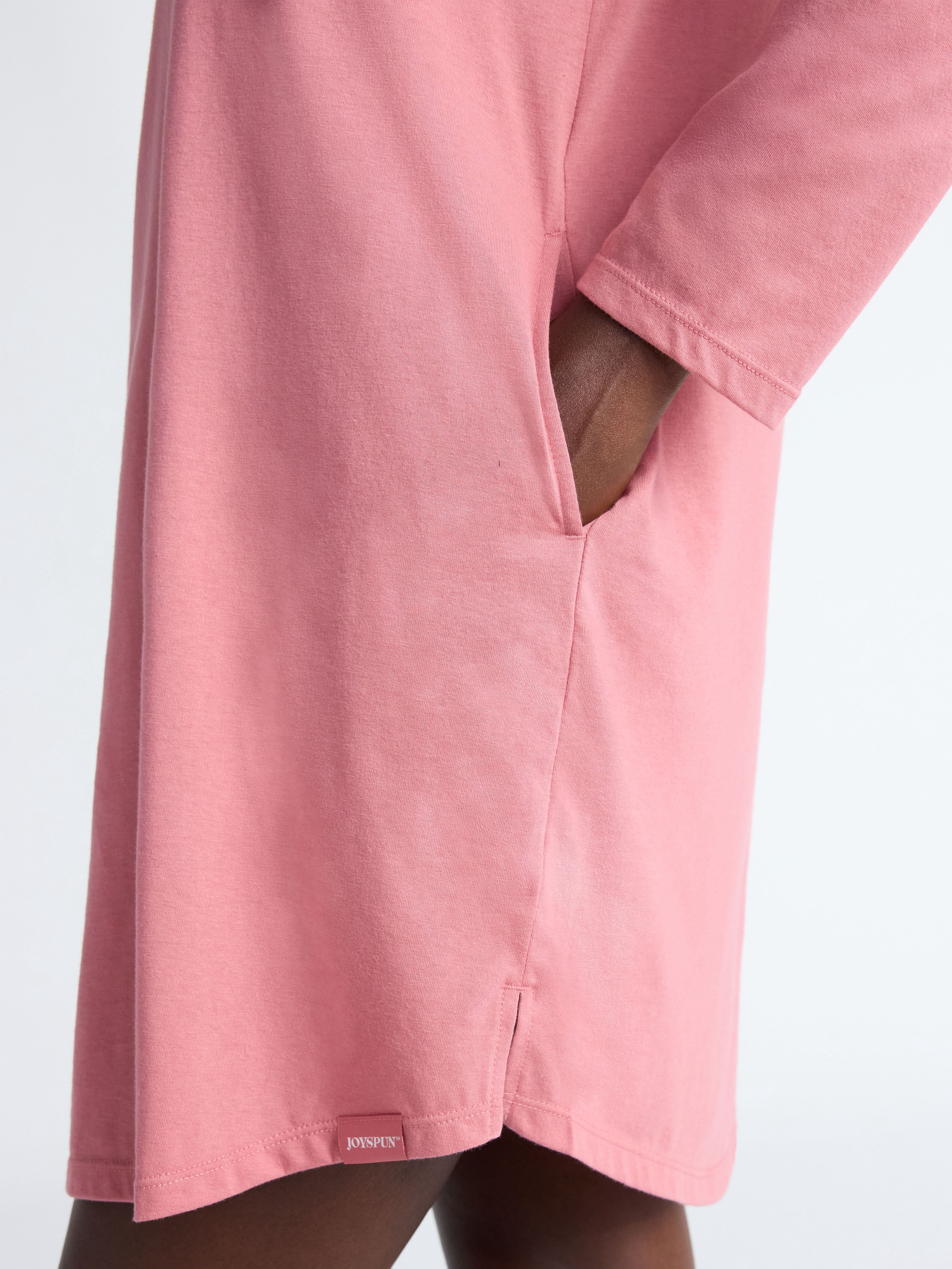 Joyspun Women’s Cotton-Blend Jersey Sleepshirt with Long Sleeves, Sizes XS-3X