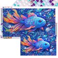 thumbnail image 1 of Resina Diamante Wdftyju Serie Animal Pez Azul 70*40CM, 1 of 9