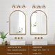 thumbnail image 5 of Espejo de pared arqueado para baño, marco de abalorio de metal de 20 x 30 pulgadas, espejo decorativo y moderno para colgar en la pared para baño, recámara, sala de estar, entrada, oro, 5 of 11