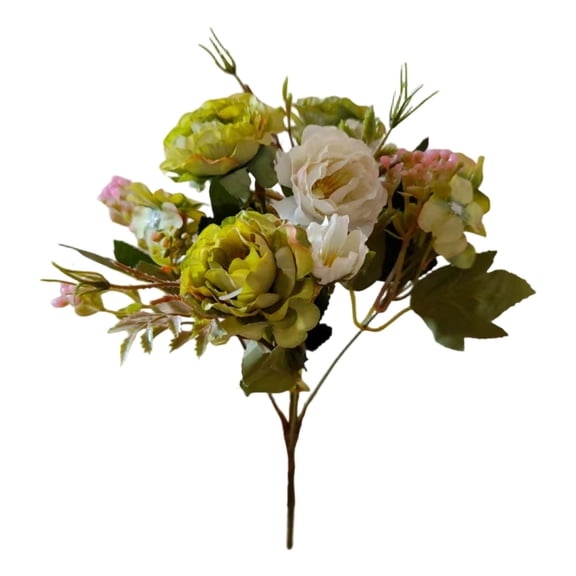 Artificial Flowers European Style Peony Artificial Flower Bouquets Flower Decor for Accessories & Home Decoration, A 24Cm European-Style Mini Peony Bouquet