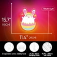 thumbnail image 4 of UPONRAY Easter Bunny Neon Signs, 11.4"*15.7" Dimmable & USB-Powered LED Neon Light, Stylish Wall Decor for Easter Party, Home, Shop, Restaurant, Bar, 4 of 7
