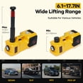 thumbnail image 4 of Naipo Electric Car Jack Kit, 5 Ton 12V Portable Battery CarJack Lifting with Electric Wrench/Built-in Tire Inflator Pump/LED Light for SUV/Sedans Yellow, 4 of 10