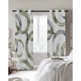 thumbnail image 3 of Sage Green Grey Blackout Curtains 96 Inches Long for Bedroom,Geometric Circle Modern Abstract Simple Art Thermal Insulated Room Darkening Black Out Window Curtain Grommet Living Room Curtains, 3 of 8