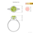 thumbnail image 4 of Angara Natural Peridot Ring - 2 ct Peridot Twist Rope Split Shank Ring in 14K White Gold for Women (Ring Size = 9), 4 of 8