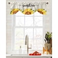 thumbnail image 5 of Tie Up Valance Curtain for Kitchen, Sunflower Bee Leaves on Linen Rod Pocket Short Curtains Adjustable Tie-Up Shade Valances, Summer Sunshine Quote Window Treatment for Bathroom Living Room Bedroom, 5 of 7