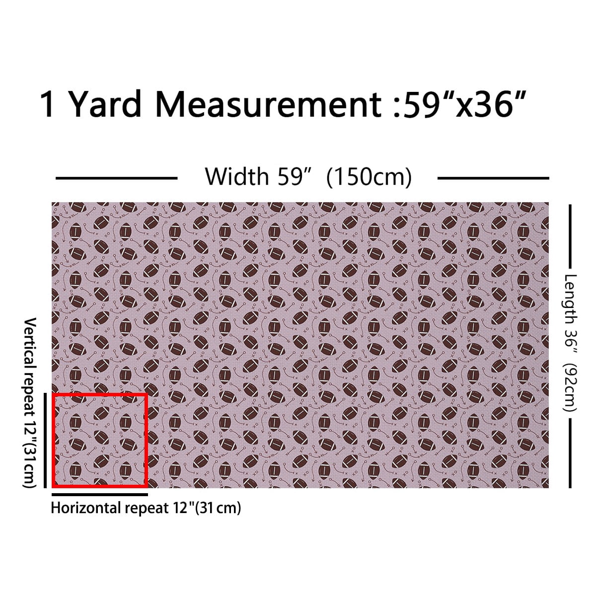 Feelyou Teen Cartoon Ball Fabric by the Yard 10 Yards, Rugby Football Room Decor Fabric by the Yard, Sports Lover Fabric for Sewing, Breathable Home Decor