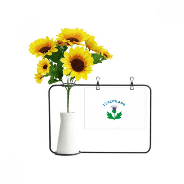 Flora de Escocia Tarjeta de bendición de jarrón de girasol artificial