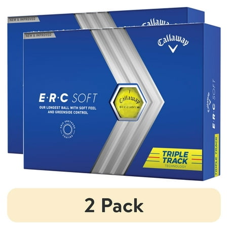 (2 pack) Callaway Golf 2023 ERC Soft Triple Track Golf Ball-Yellow