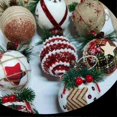 thumbnail image 3 of Adorno colgante para árbol de Navidad con forma de muñeco de nieve y campana de nieve envuelto en tela, 25 cm, decoración festiva para el hogar, 3 of 5