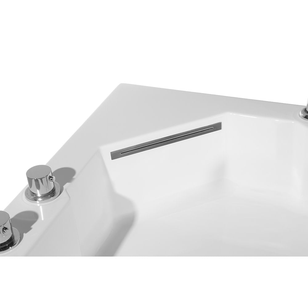 59 in. Acrylic Right Drain Corner Alcove Whirlpool Bathtub in White