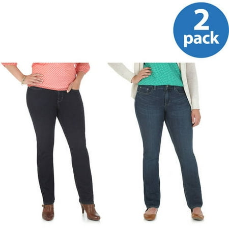 Riders by Lee Women;s Curvy Skinny Jean, Comes in Regular, Petite and Long Lengths 2pk Value Bundle