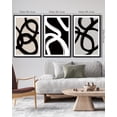 thumbnail image 3 of SHENIFY Black Abstract Wall Art 16x24in3pcs Black Framed Decor Duotone Minimal Dark Brush Stroke Prints Shapes Illustrations Modern Art Decorative Ready To Hang, 3 of 5