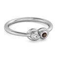 thumbnail image 2 of Dual Stone 0.10 Cts Garnet 925 Sterling Silver Infinity Lovers Women Valentines Day Gifts Ring, 2 of 3