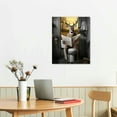thumbnail image 2 of COMIO  Deer Reading Newspaper In Canvas Prints Wall Art Paintings Home Decor Artworks Pictures For Living Room Bedroom Bathroom Decoration, 2 of 4