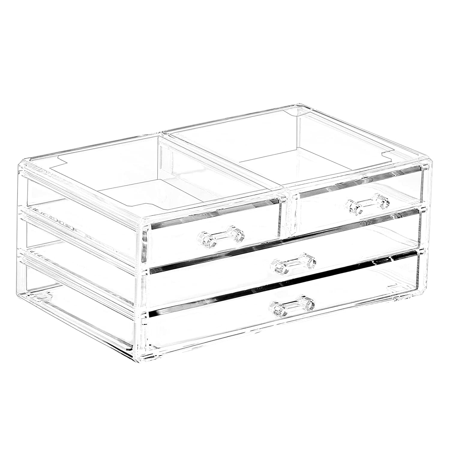Clear Stackable Acrylic Storage Containers With 4 Drawers Under Sink
