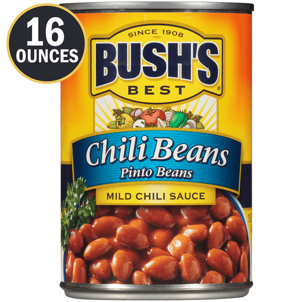 BUSH'S Chili Beans, Pinto Beans in Mild Chili Sauce, 16 oz Canned Beans