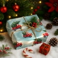 thumbnail image 3 of Vintage Red Truck With Tree Christmas Wrapping Paper Rolls, Vintage Red Truck With Tree Holiday Gift Wrapping Paper Merry Christmas, 3 of 7