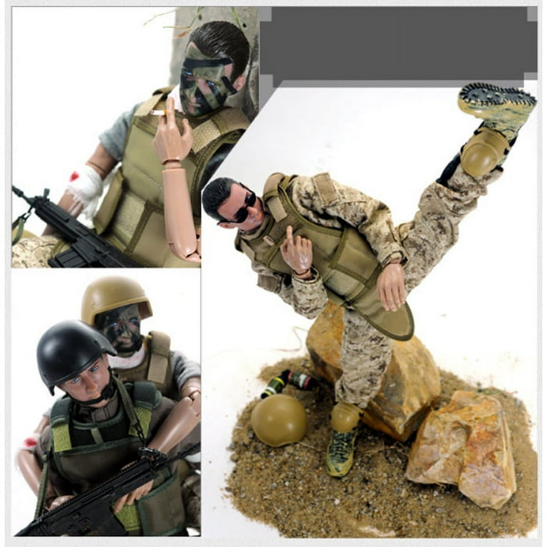 1/6 Soldier Action Figure Model, Realistic Army Military Police Soldier  Model Set with Accessories Collection Toys