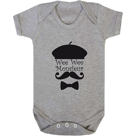 

Wee Wee Monsieur Paris France Cotton Baby Bodysuit One Piece Sports Gray 12 Months