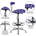 thumbnail image 2 of Tabouret de dessinateur en chrome et couleur bleue profonde vibrant avec siège tracteur, 2 of 9