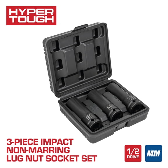 Hyper Tough 3-Piece 1/2-inch Drive Lug Nut Socket Set