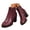 Wine, variant on Modisza Platform Leather Ankle Boots for Women Back Zip Non Slip High Block Heel Booties Ladies Party Work Dressy Boot Black 6