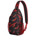 thumbnail image 1 of Classic Red and Green Apple Print Travel Sling Backpack, Lightweight Crossbody Bag with Cute Cartoon Fruit Pattern and Multi-Layer Storage for Apple Lovers, 1 of 6