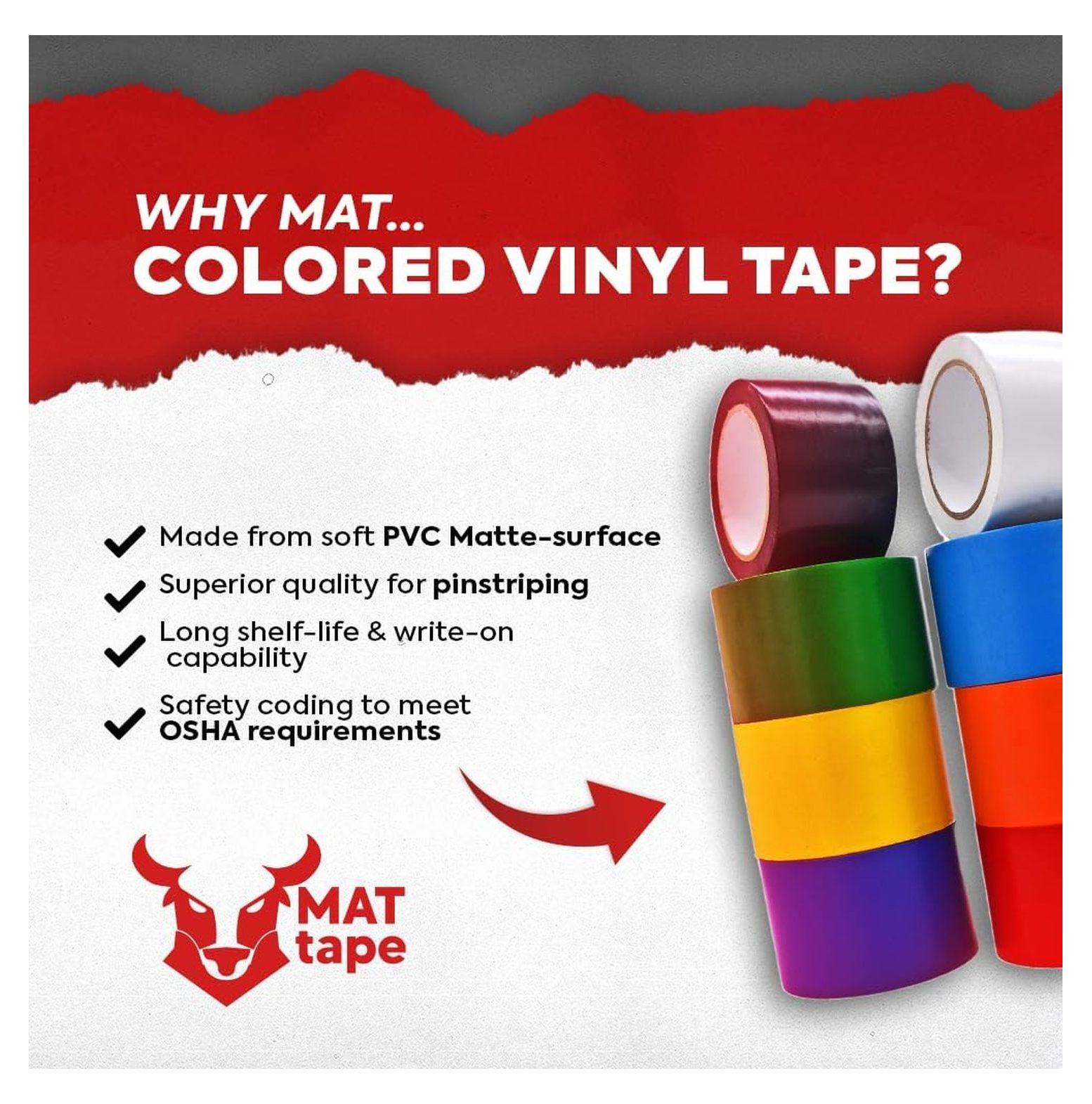 MAT Vinyl Marking Tape Dark Blue - 4 inch x 36 yds. for Safety Floor Marking (School Gym, Restaurants, Warehouse), Dance Floor Splicing, Pinstriping Cars & Boats