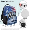 thumbnail image 7 of Uorisanigo American Flag Wolf School Backpack for Boys Girls 5-12, 17 Inch Lightweight Casual Daypack, Multifunctional with Padded Shoulder Straps for Kindergarten Elementary, 7 of 7