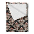 thumbnail image 2 of Damask Soft Flannel Fleece Throw Blanket, Classical Curly Antique with Rococo Style Details Venetian Vintage, Cozy Plush for Indoor and Outdoor Use, 50" x 60", Black Cream Red, by Ambesonne, 2 of 5