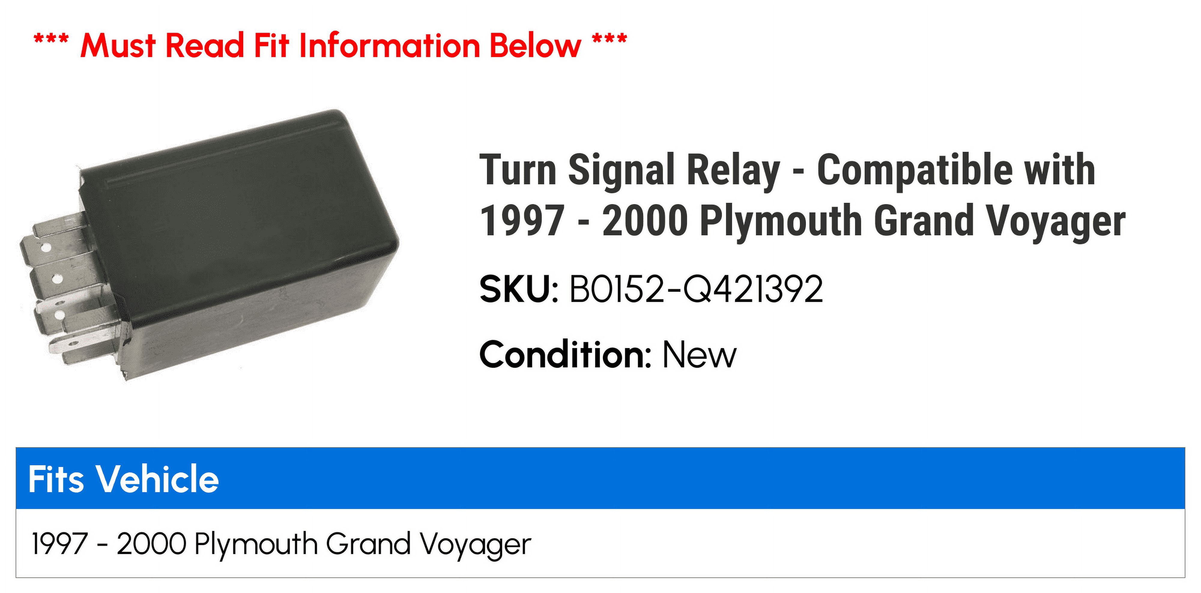 Turn Signal Relay - Compatible with 1997 - 2000 Plymouth Grand Voyager 1998 1999