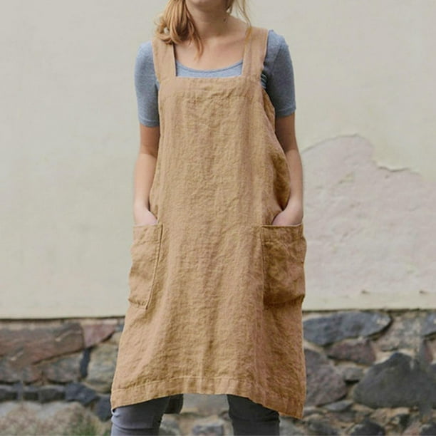 Delantal de cocina suave con bolsillos Cruz Volver Cocina Regalo Pintura Jardinería Trabajos Delantal Vestido Pinny para asar Mujeres Adultos Abuela M XXL Baoblaze Delantal de cocina